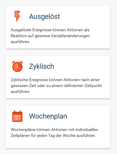 Auswahl der Ereignisse