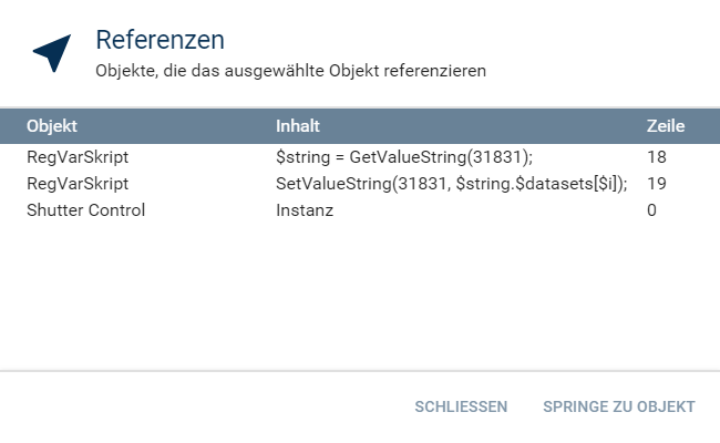 References in the object tree