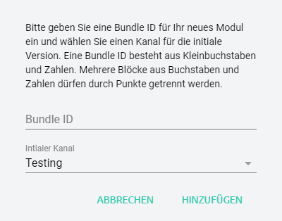 Modul hinzufügen