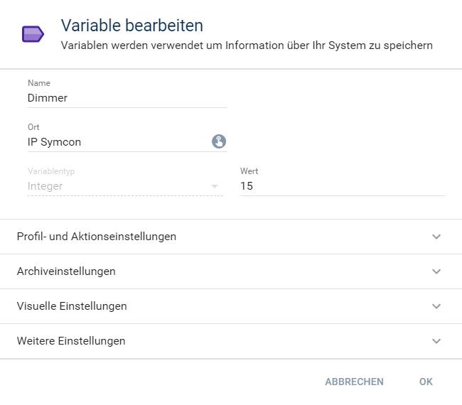 Eigenschaften eines Objekts