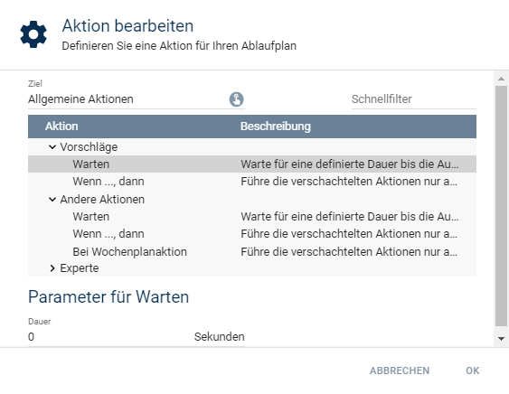 Aktion bearbeiten