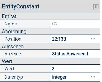 Der Property-Editor (hier: einer "Konstante")