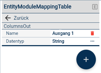 "Outputs" view of a mapping module