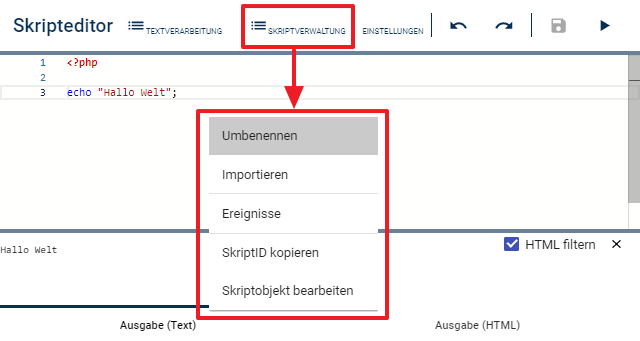 Skript importieren