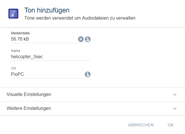 Ton hinzufügen