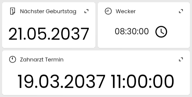 Datum/Uhrzeit als Kachel