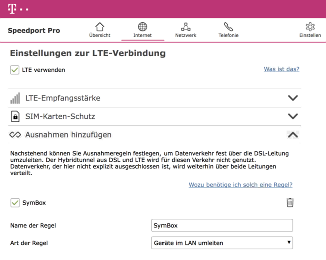 Telekom Settings