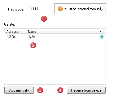 configuration of FS20 remote control