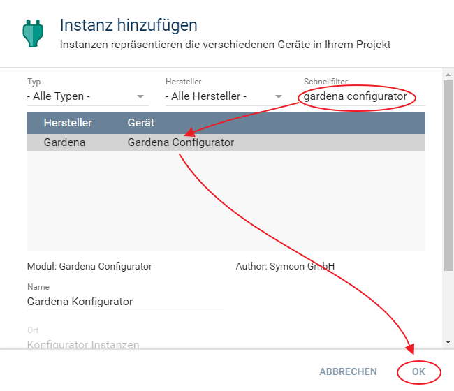 Instanz erstellen