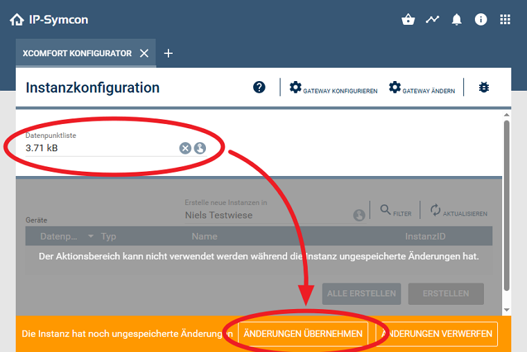 Select Data point list