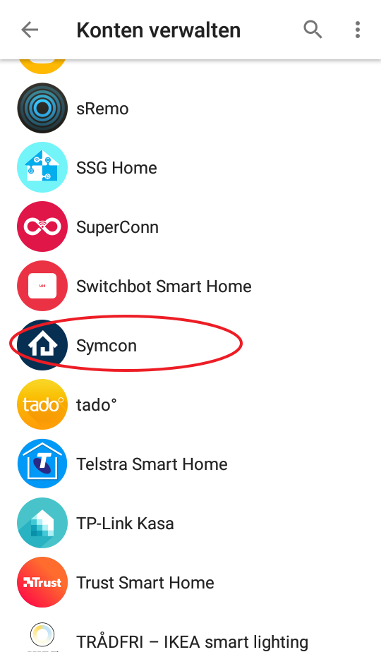 Mit Symcon verbinden