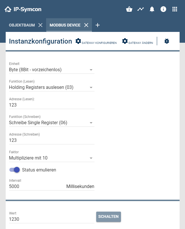 Modbus Device Configuration